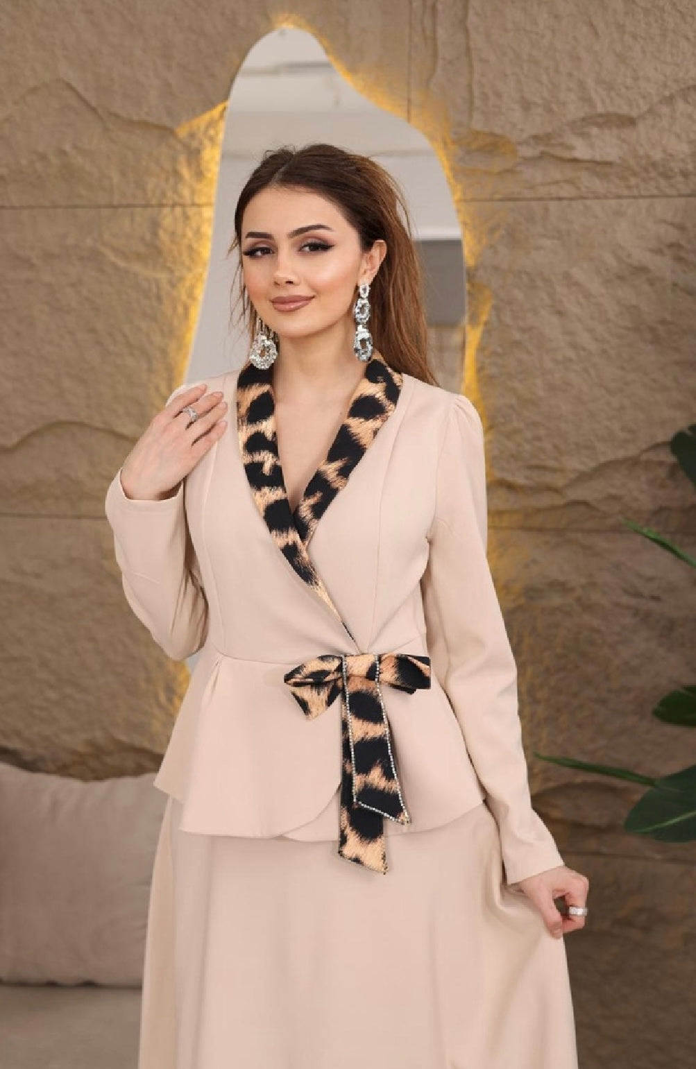 Bow-Tie Peplum Two-Piece Set