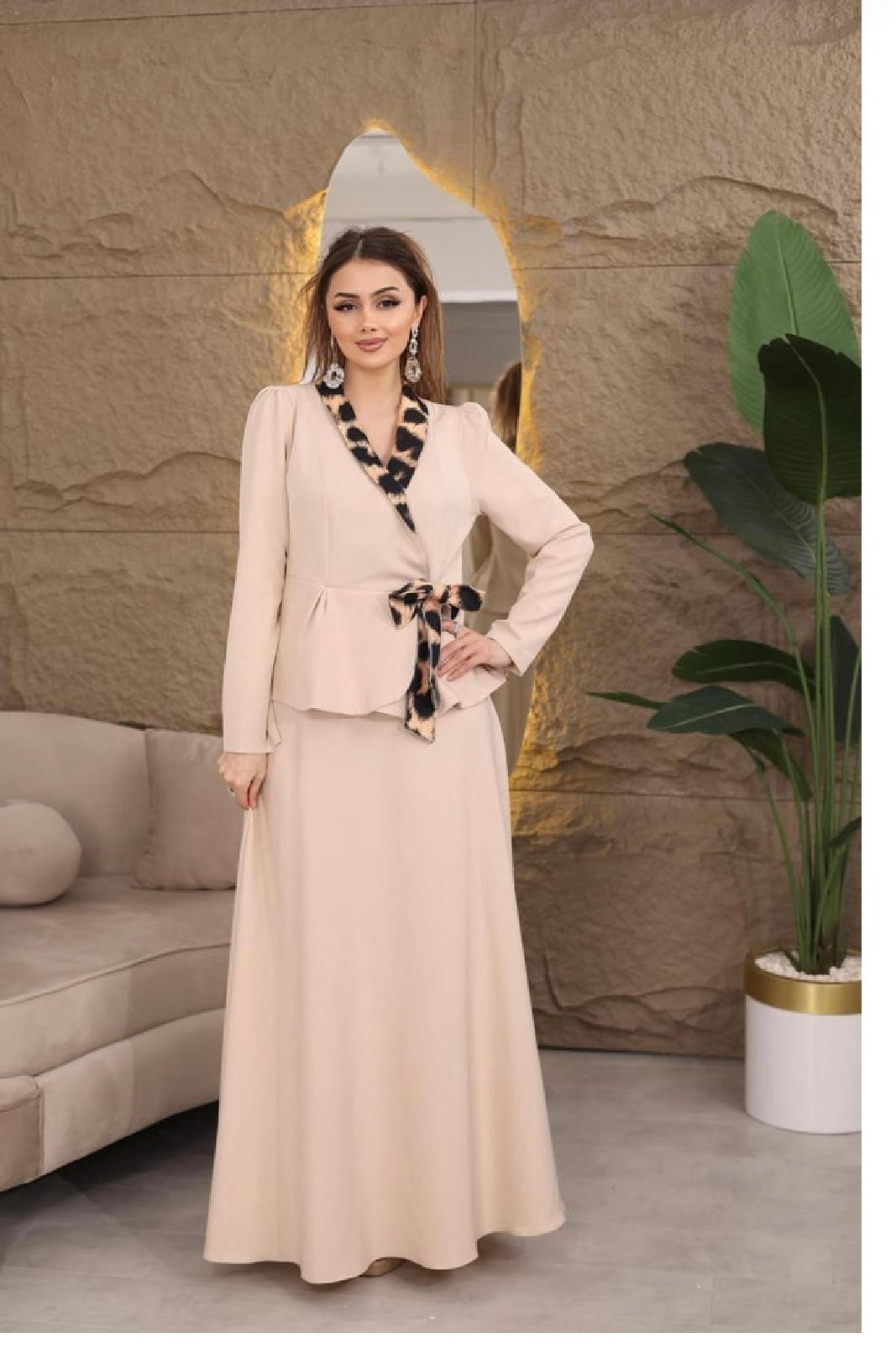 Bow-Tie Peplum Two-Piece Set