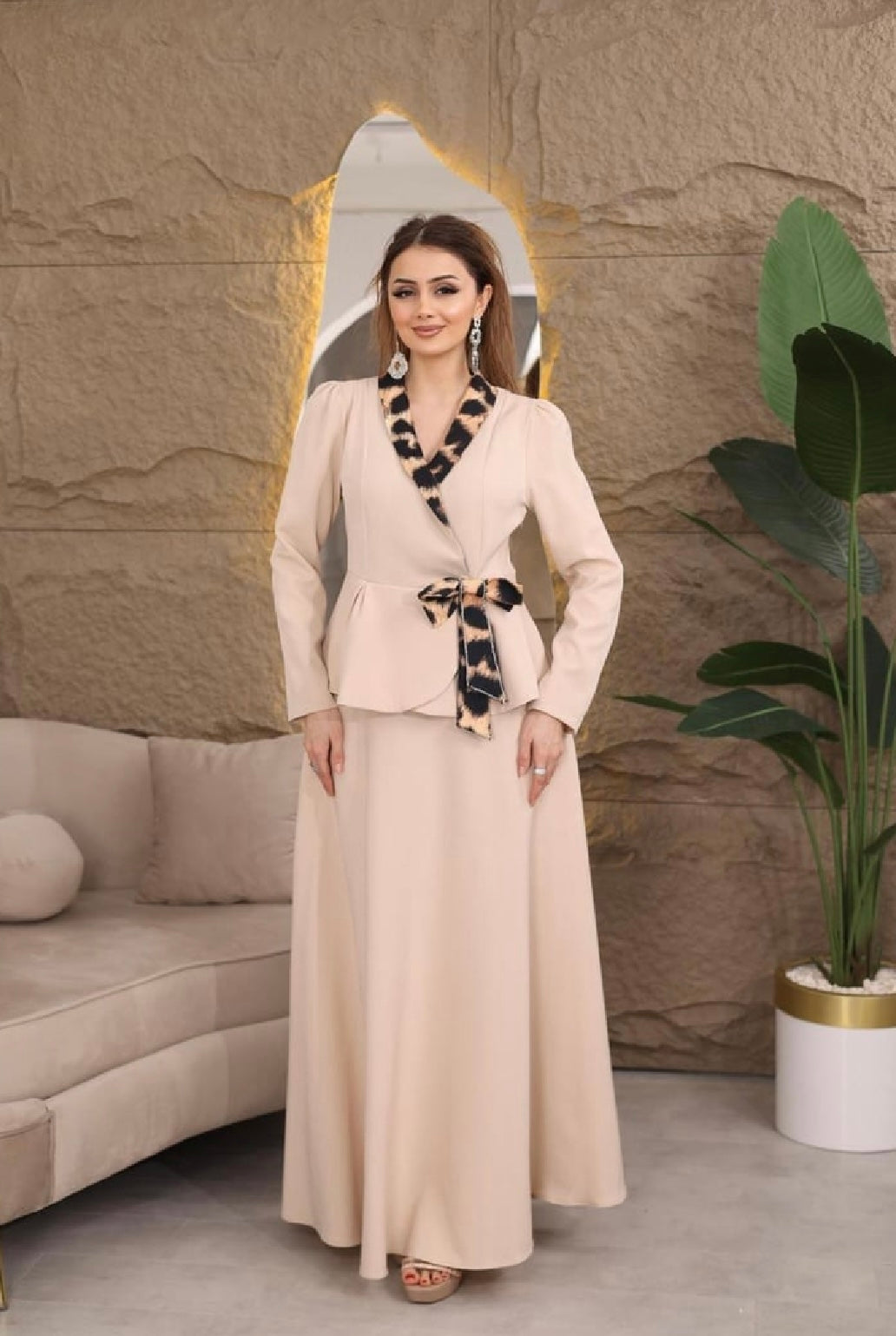 Bow-Tie Peplum Two-Piece Set