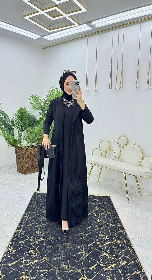 Double Suit Crepe Cardigan-Dress Set