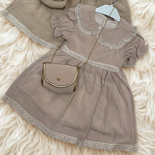 Girls Vintage Lace Dress with Purse (2-5 Years)