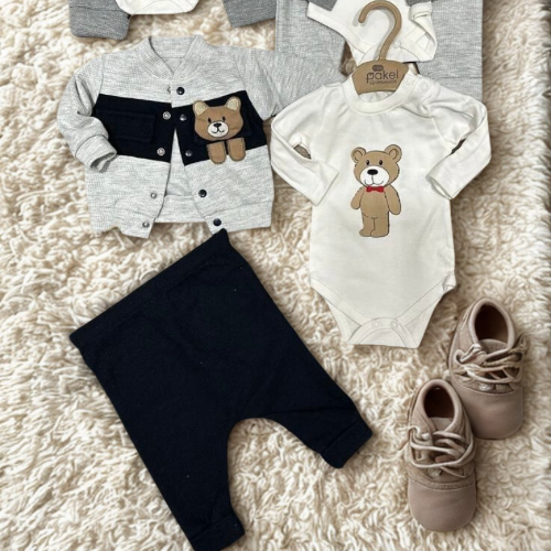 Teddy Cuddle 3-Piece Baby Boy Set