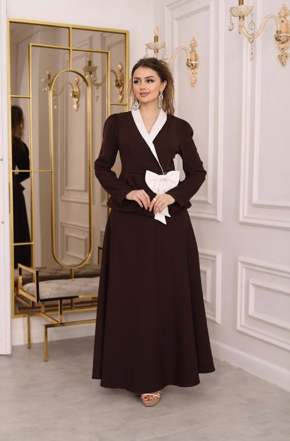 Bow-Tie Peplum Two-Piece Set