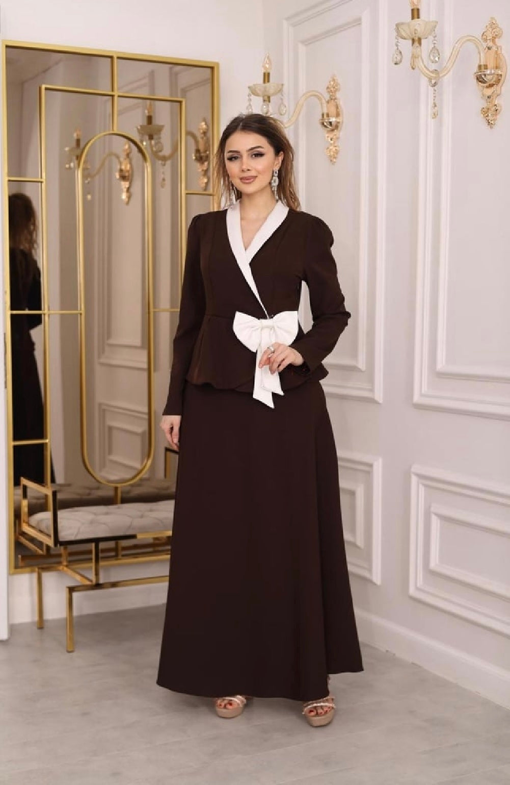 Bow-Tie Peplum Two-Piece Set