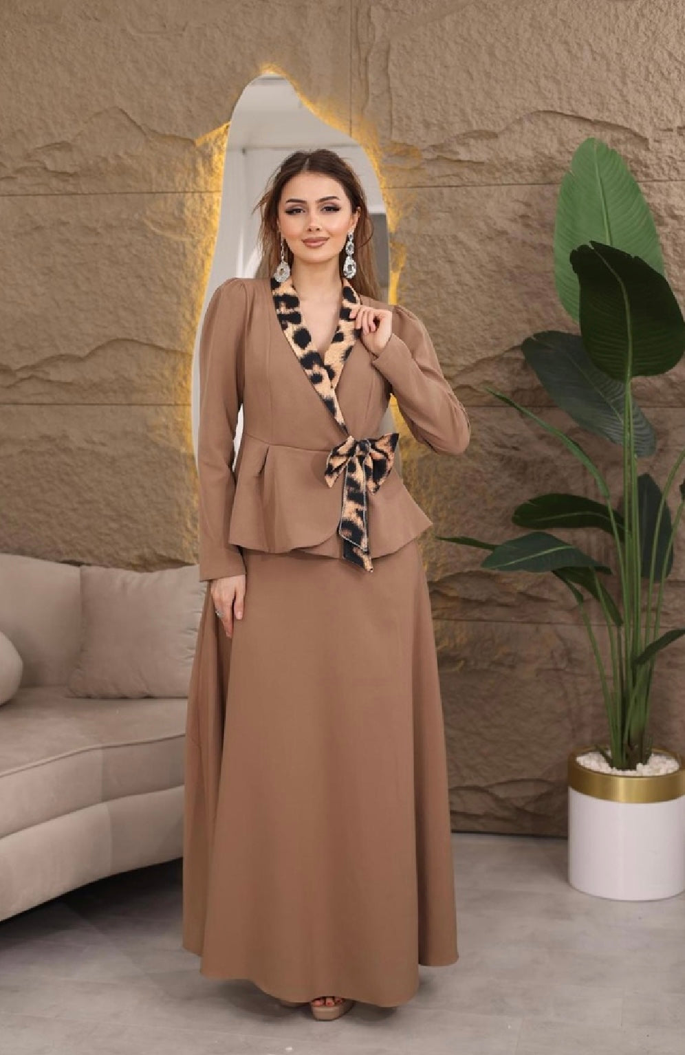 Bow-Tie Peplum Two-Piece Set