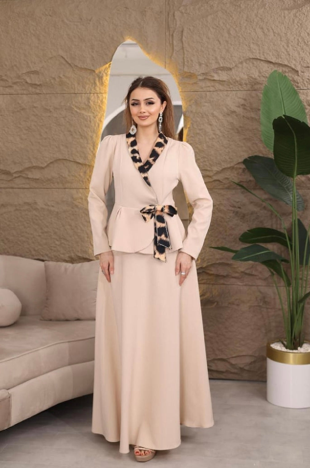 Bow-Tie Peplum Two-Piece Set