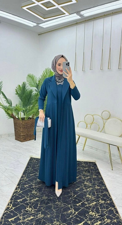 Double Suit Crepe Cardigan-Dress Set