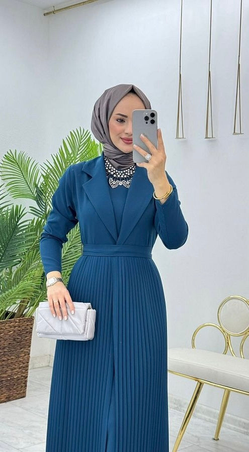 Double Suit Crepe Cardigan-Dress Set
