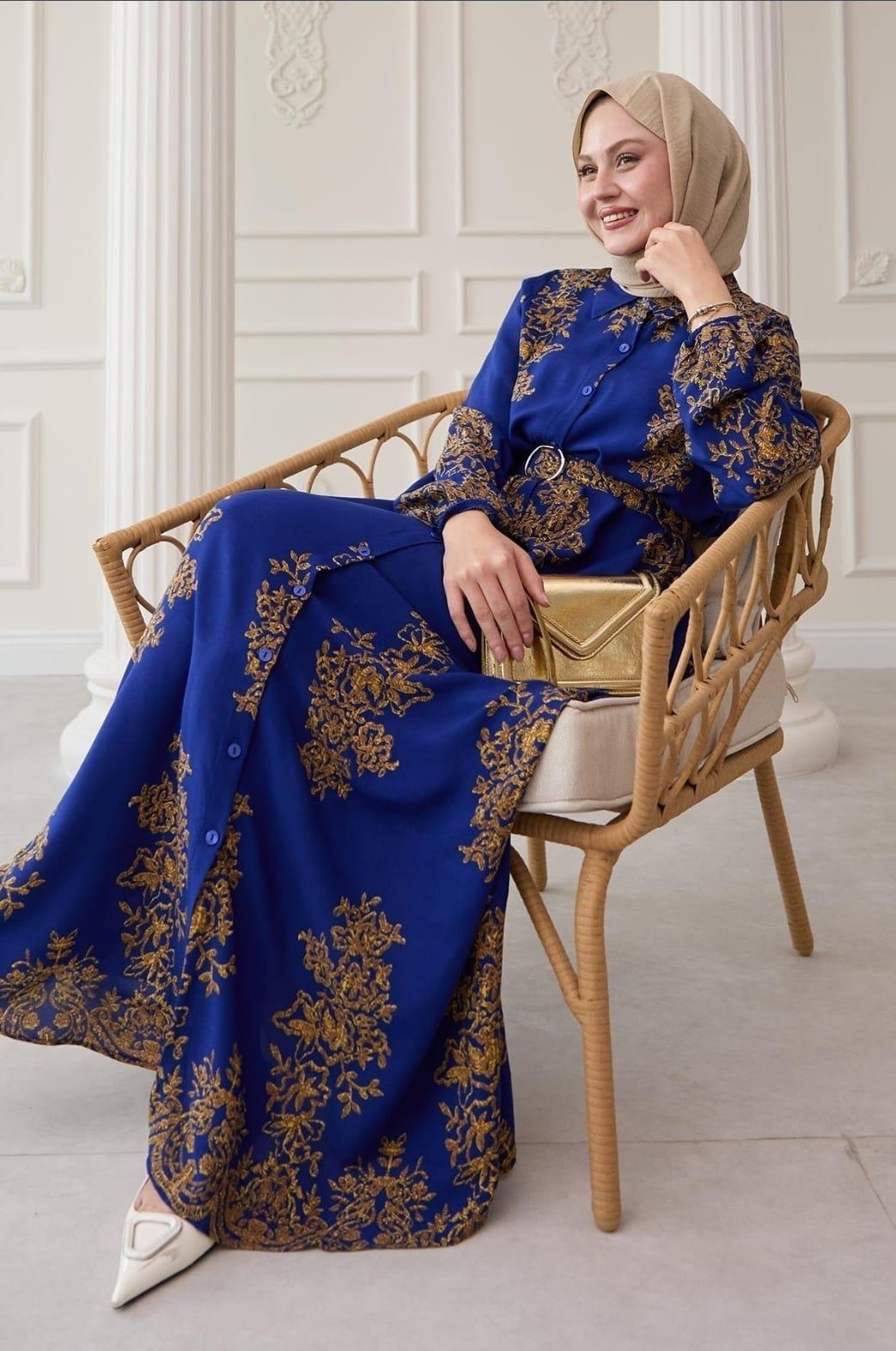 Printed Belted Maxi Dress