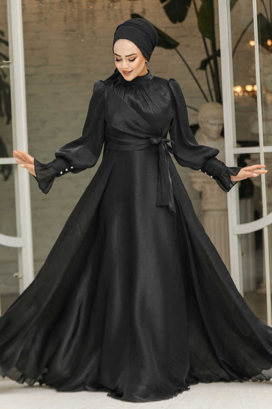 Modest Black Evening Dress