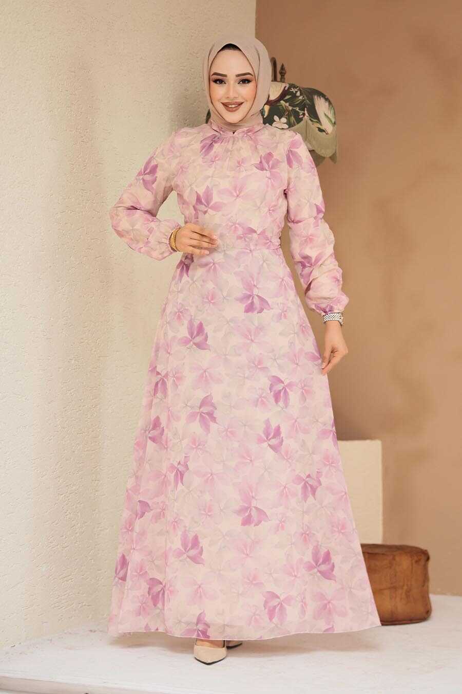 Modest Dusty Rose Floral Dress