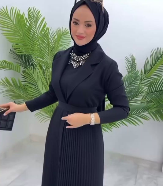 Double Suit Crepe Cardigan-Dress Set